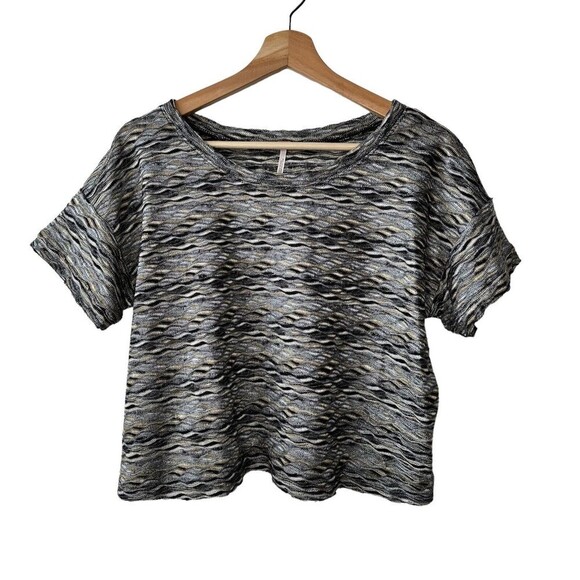 Free People S Metallic Boxy Crop Top - Picture 3 of 9